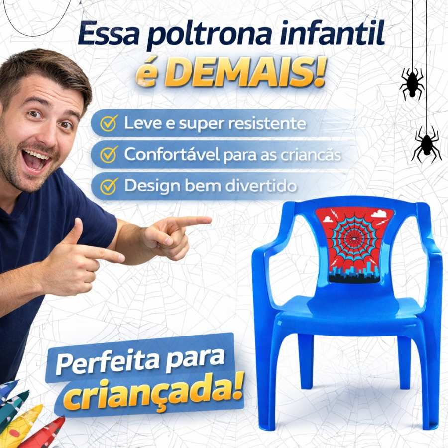 Cadeira Infantil Plástica Azul Arqplast