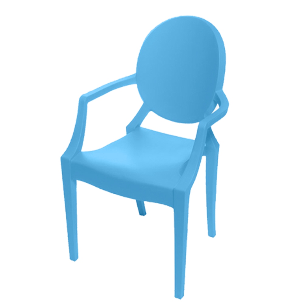 Cadeira de Jantar Infantil Boxbit Invisible Azul com Braço