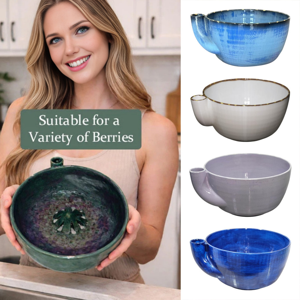 Berry Swirl Bowl with Drain Holes – 3d Printed Self-rinsing Fruit Washing for Kitchen Countertop Easy Clean Vortex Des
