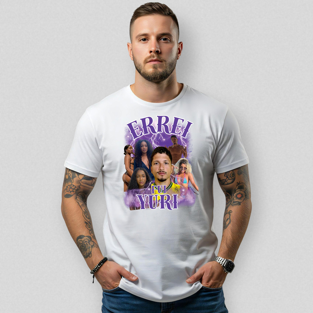 Camiseta Básica Masculina Academia Treino Errei Fui Yuri Isa Street Algodão Premium Estilo Conforto