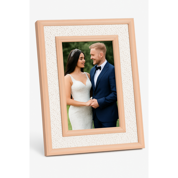 Porta Retrato 10x15cm MDF Palha Natural Yuri Mai Home Moldura Decorativa Elegante Sala Quarto