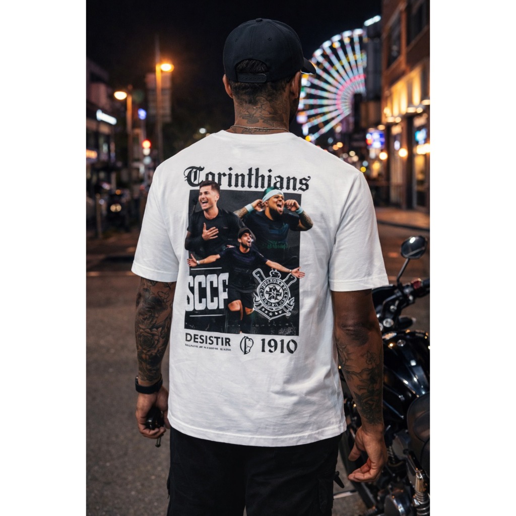 Camiseta Unissex Corinthians Timão SCCP 1910 Estampada em Algodão – Memphis Garro Yuri Alberto Jogador