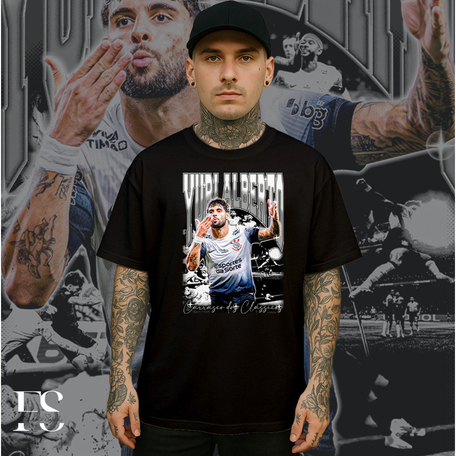 Camisa Camiseta Basica timao yuri alberto corinthians streetwear tshirt em algodao unissex