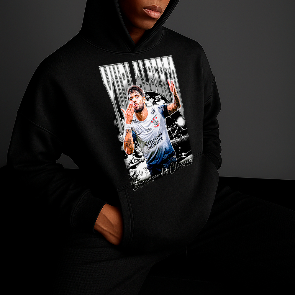 Moletom Canguru Com Capuz jogador de futebol yuri alberto corinthians Streetwear Personalizado em algodao unissex