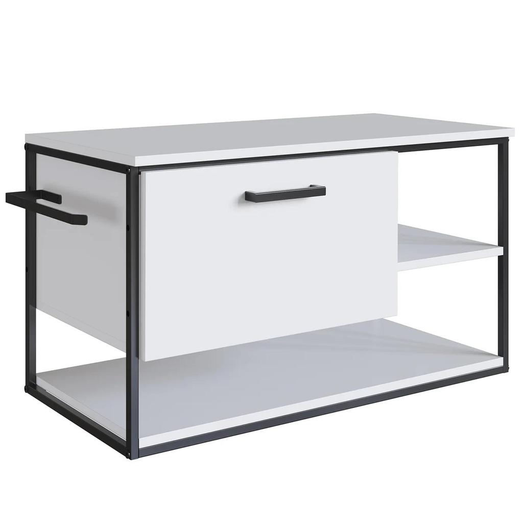 Gabinete de Banheiro Suspenso 80cm para Cuba Yuri Branco Z54 - Mpozenato