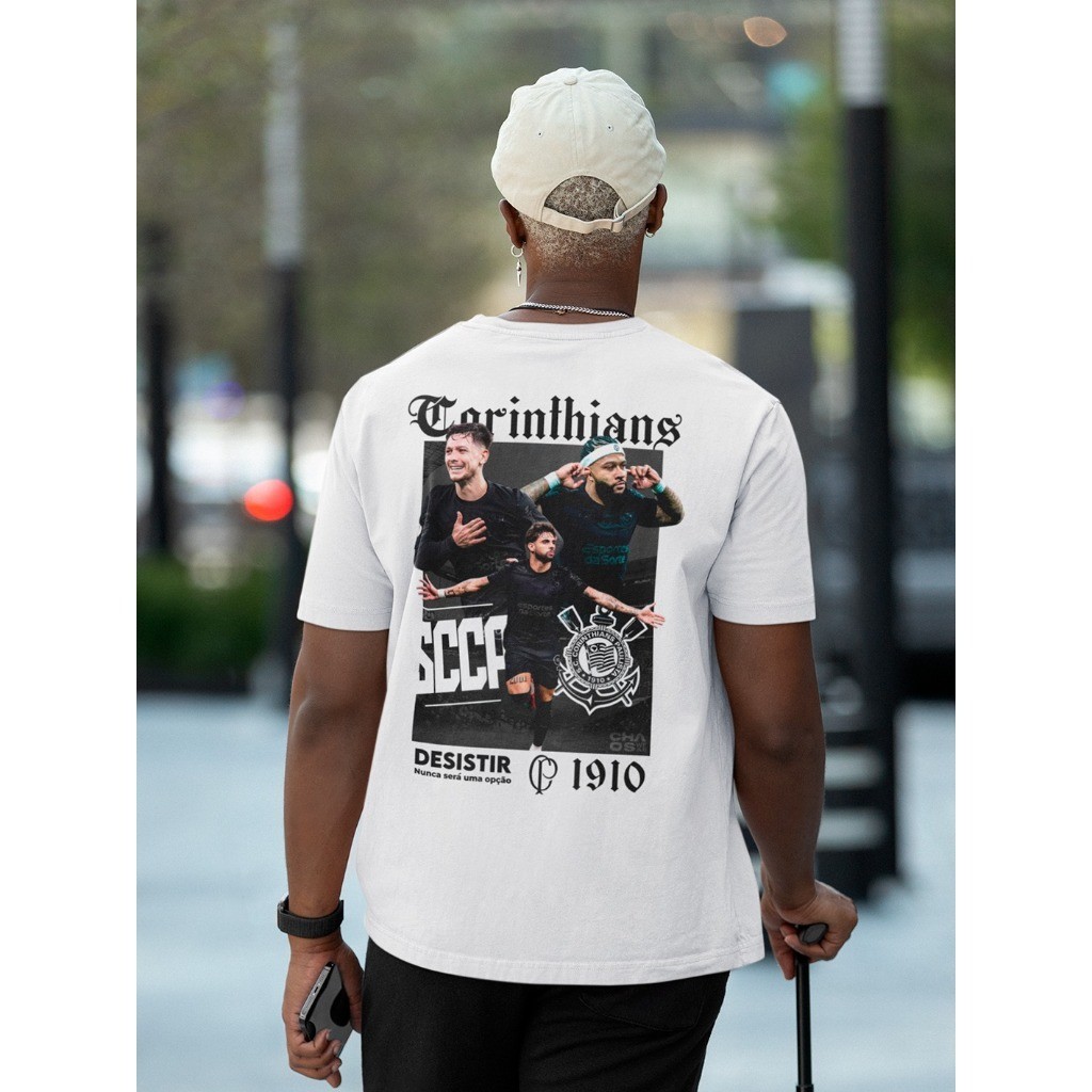2026 Nova Novo Camiseta Estampada Unissex Timão Corinthians SCCP 1910 Algodão Jogador Yuri Alberto
