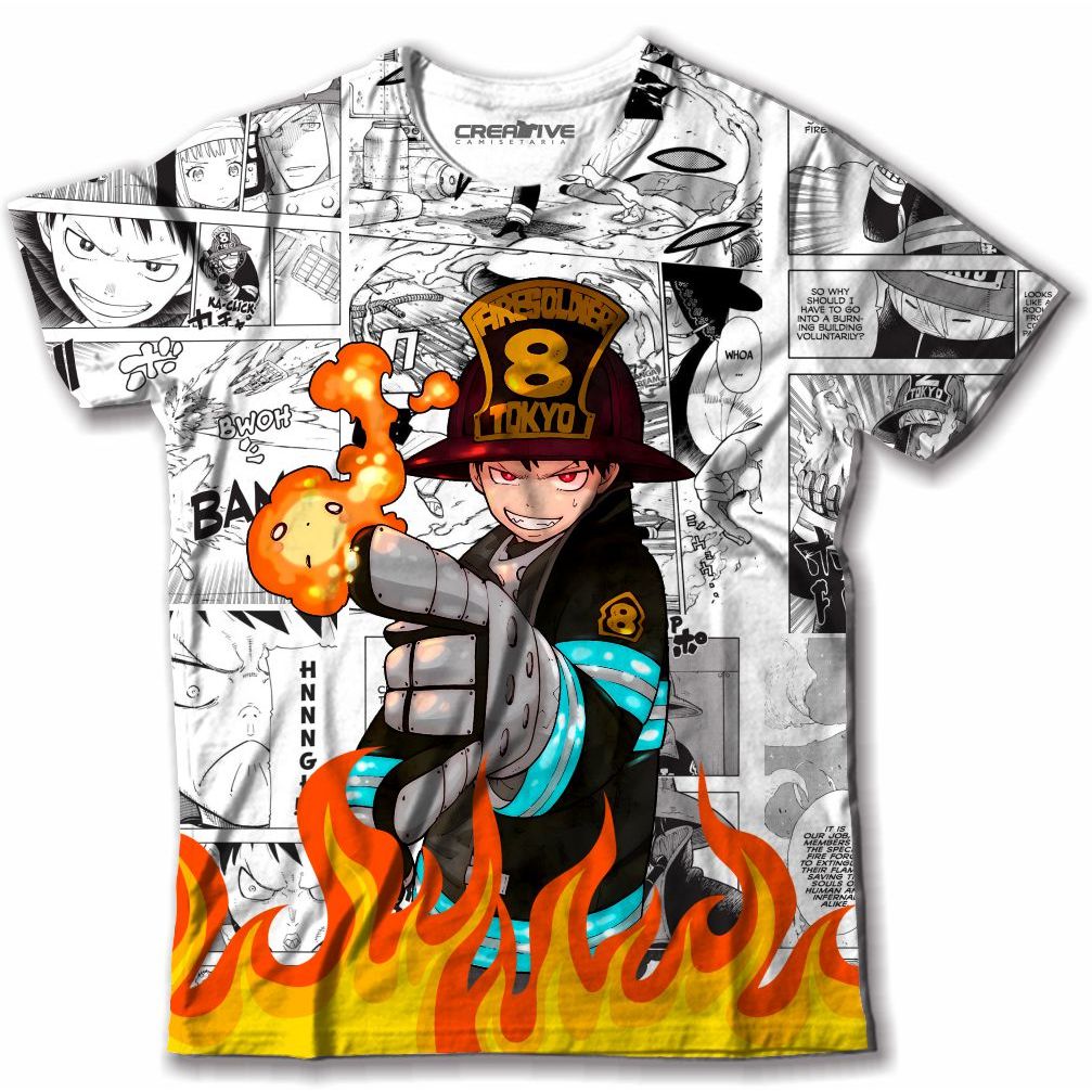 Camiseta Camisa Anime Fire Force Shinra Kusakabe Envio Rapido