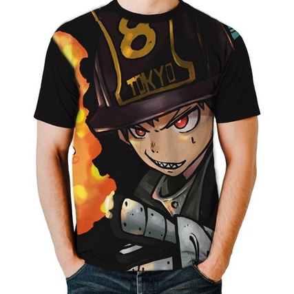 Pt Camisa Camiseta Anime Fire Force Shinra Kusakabe G1641