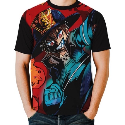 Pt Camisa Camiseta Anime Fire Force Shinra Kusakabe G1638