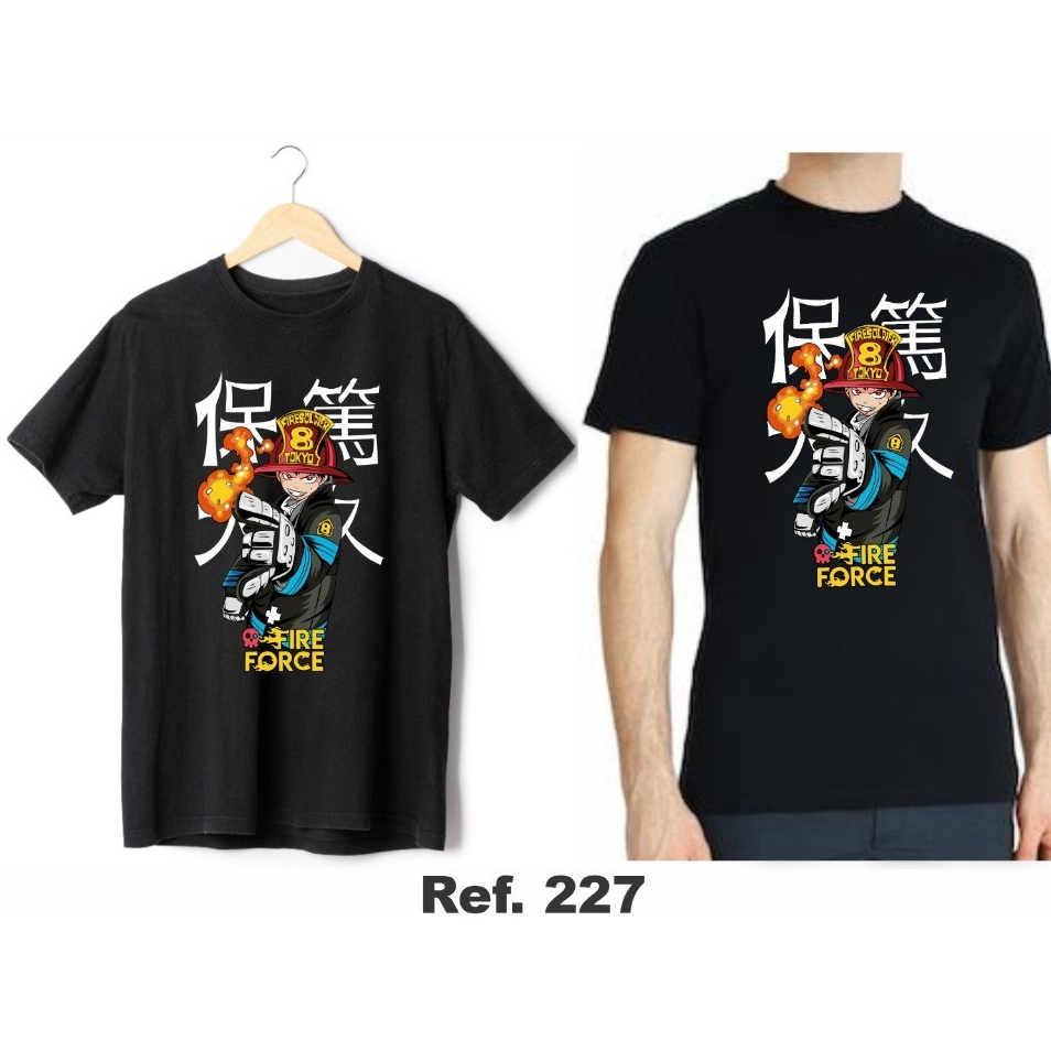 Camiseta Camisa Basica Unissex Em Algodão Anime Fire Force Enen no Shouboutai Shinra Kusakabe Envio Rapido