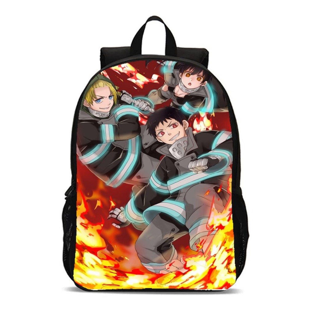Mochila Escolar Anime Bombeiros Fire Force Shinra kusakabe