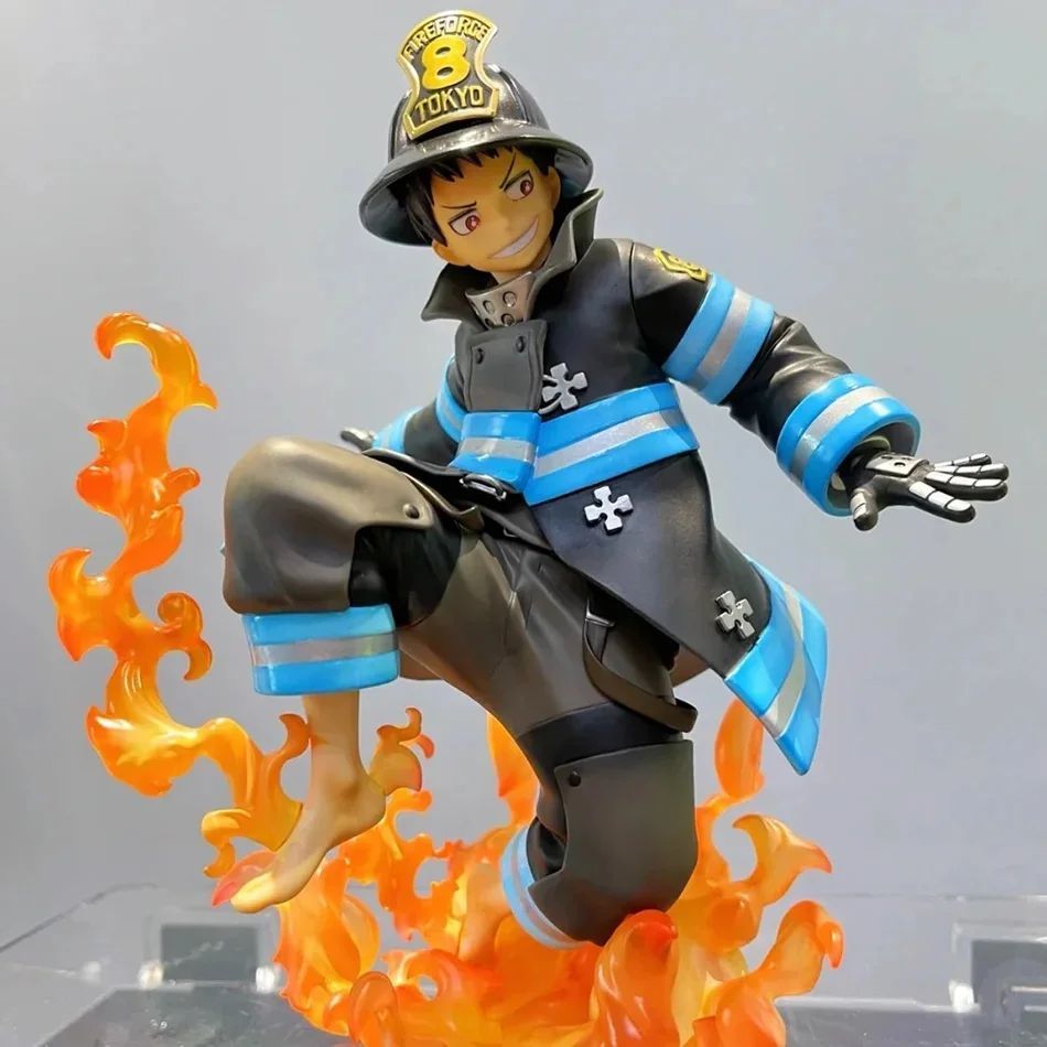 Action Figure Shinra Kusakabe 16 cm c/ Caixa Fire Force Colecionável Anime Decorativo