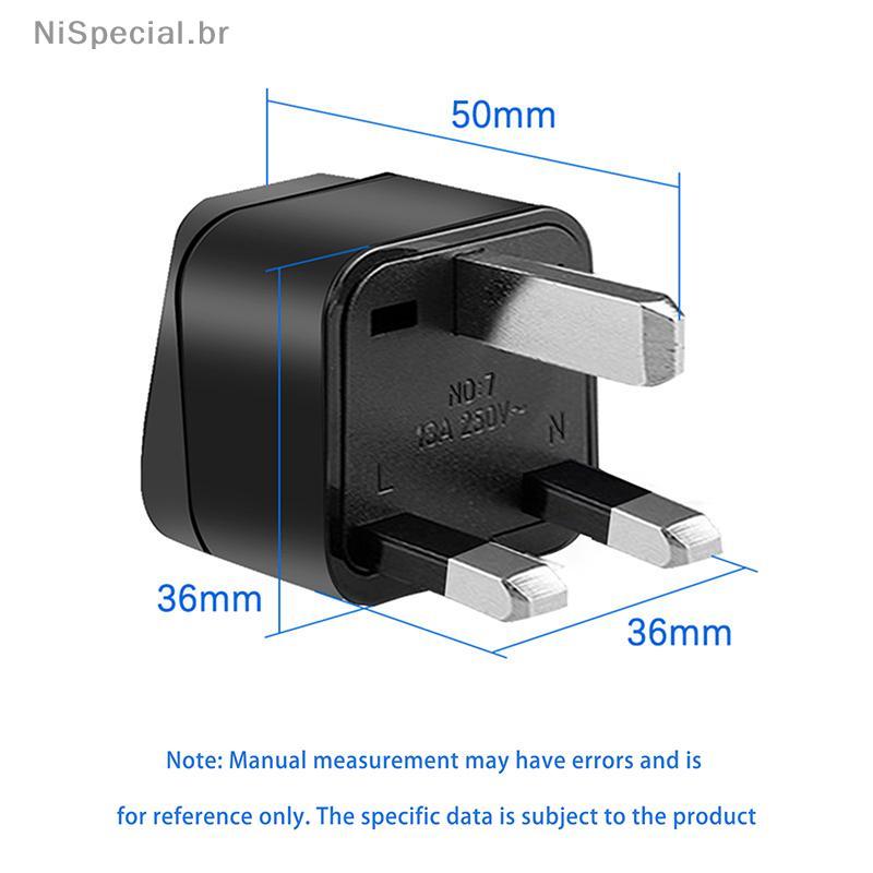 [Nis] 1 Peça Tipo G Singapura Malásia Reino Unido Power Soet Converter Branco 13A AU Ue CN Eua Para Adaptador De Tomada