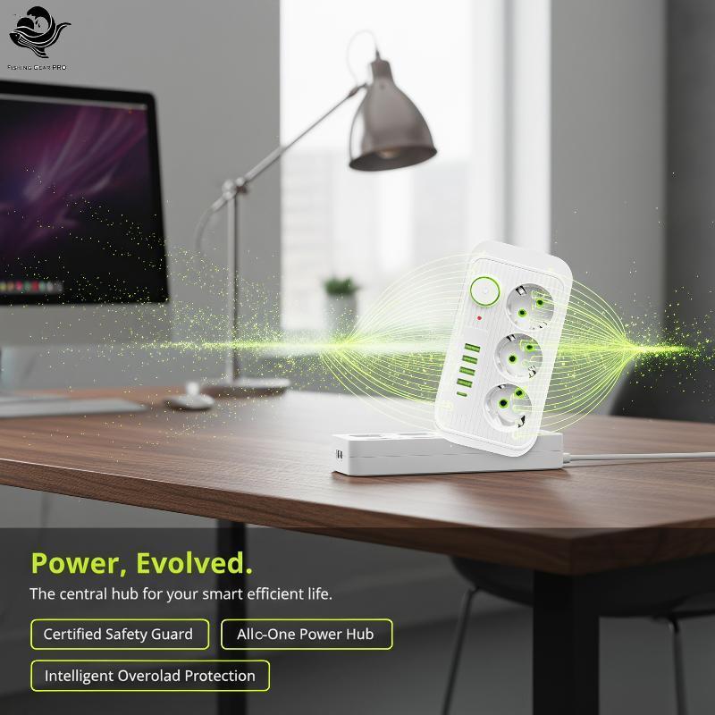 PFG 220V Europa Power Strip Soet Com Portas USB Tipo-C Multi Extensão Tomadas KR Plugue Da Ue Para Uso Em Dormitório FG