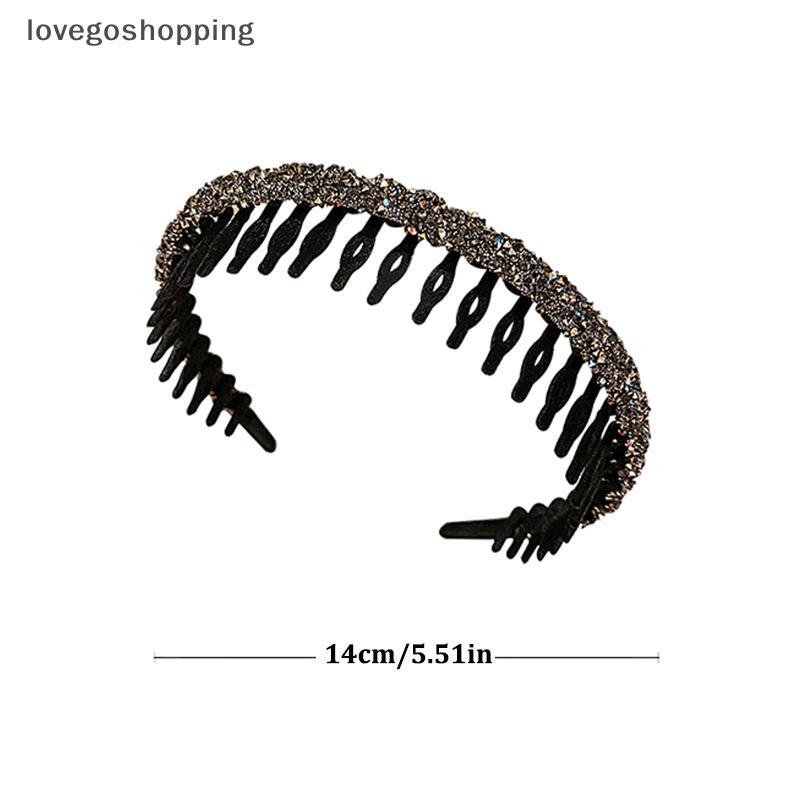 [lovego] Moda Floing Acrílico Strass Moldura Argolas De Cabelo Para Mulheres Senhoras Cor Sólida Dentada Antiderrapante