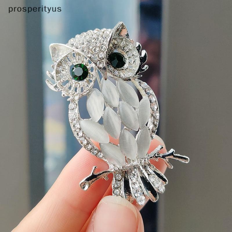 [prosperityus] Broche De Coruja De Pedra De Olho Da Moda Retrô Para Roupas Femininas , Acessórios De Casaco , Presentes