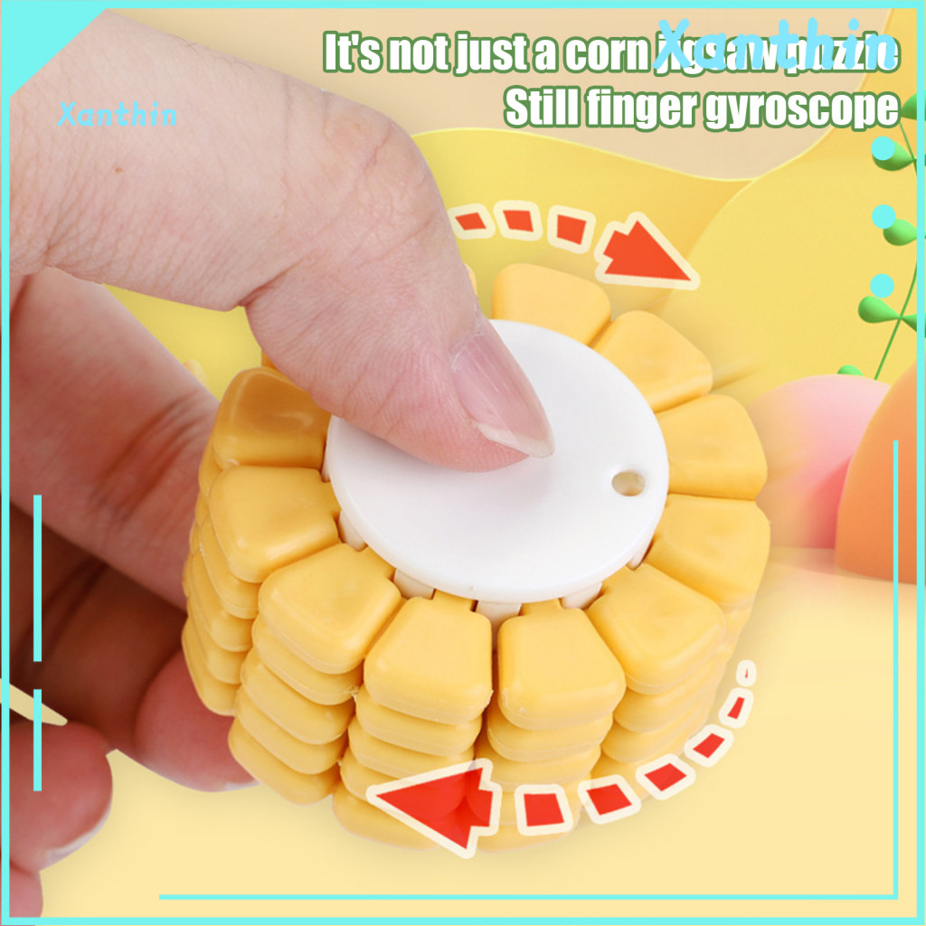 Corn Spinner Toy Fidget for Stress Relief Anxiety Reduction Spinning Gyroscope Portable Travel for Teens Adults Kernel D