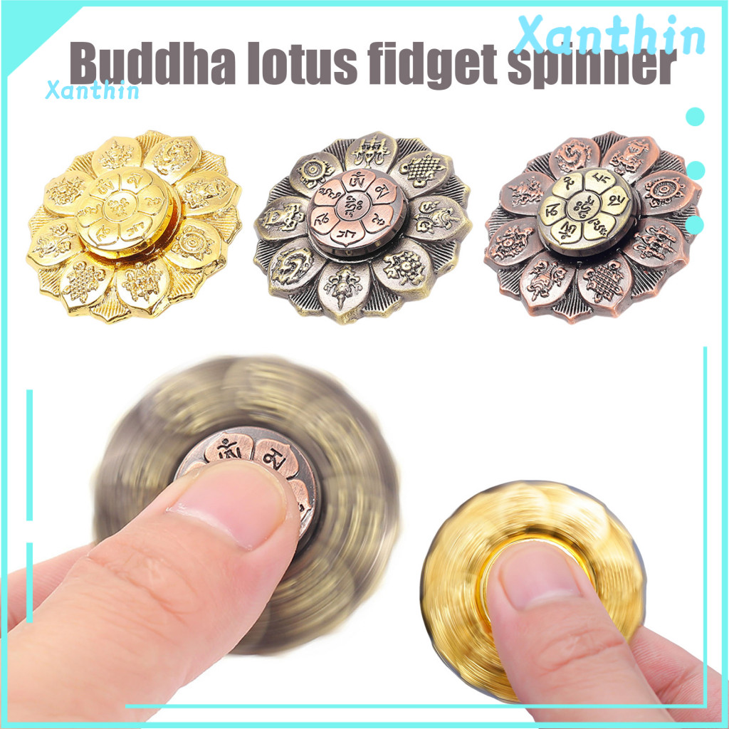 Stress Relief Fidget Spinner Metal 1 or 2 Pcs Buddha Lotus Toy for Anxiety Reduction Portable Gyroscope for Teens