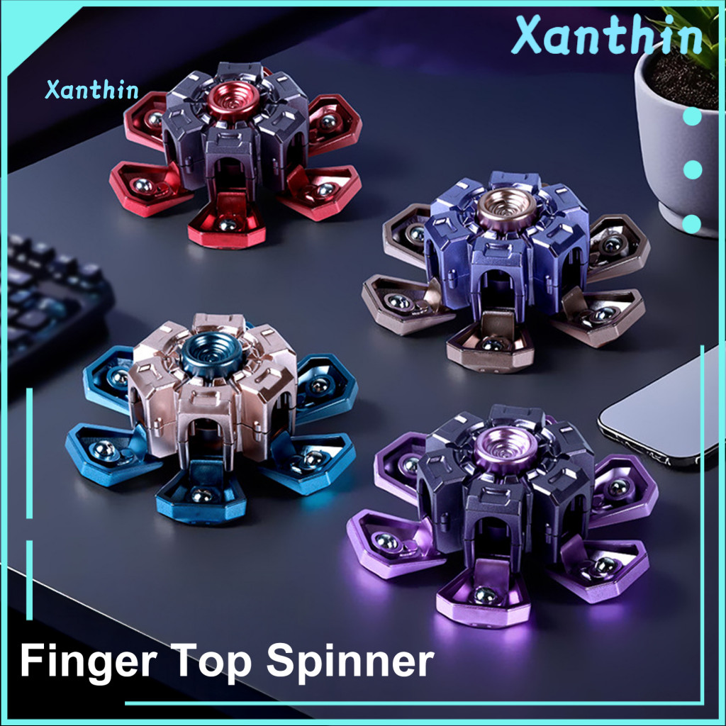 Stress Relief Fidget Spinner Travel Gyroscope Toy for Anxiety Portable Extendable Armor Fingertip Spinning for Teens