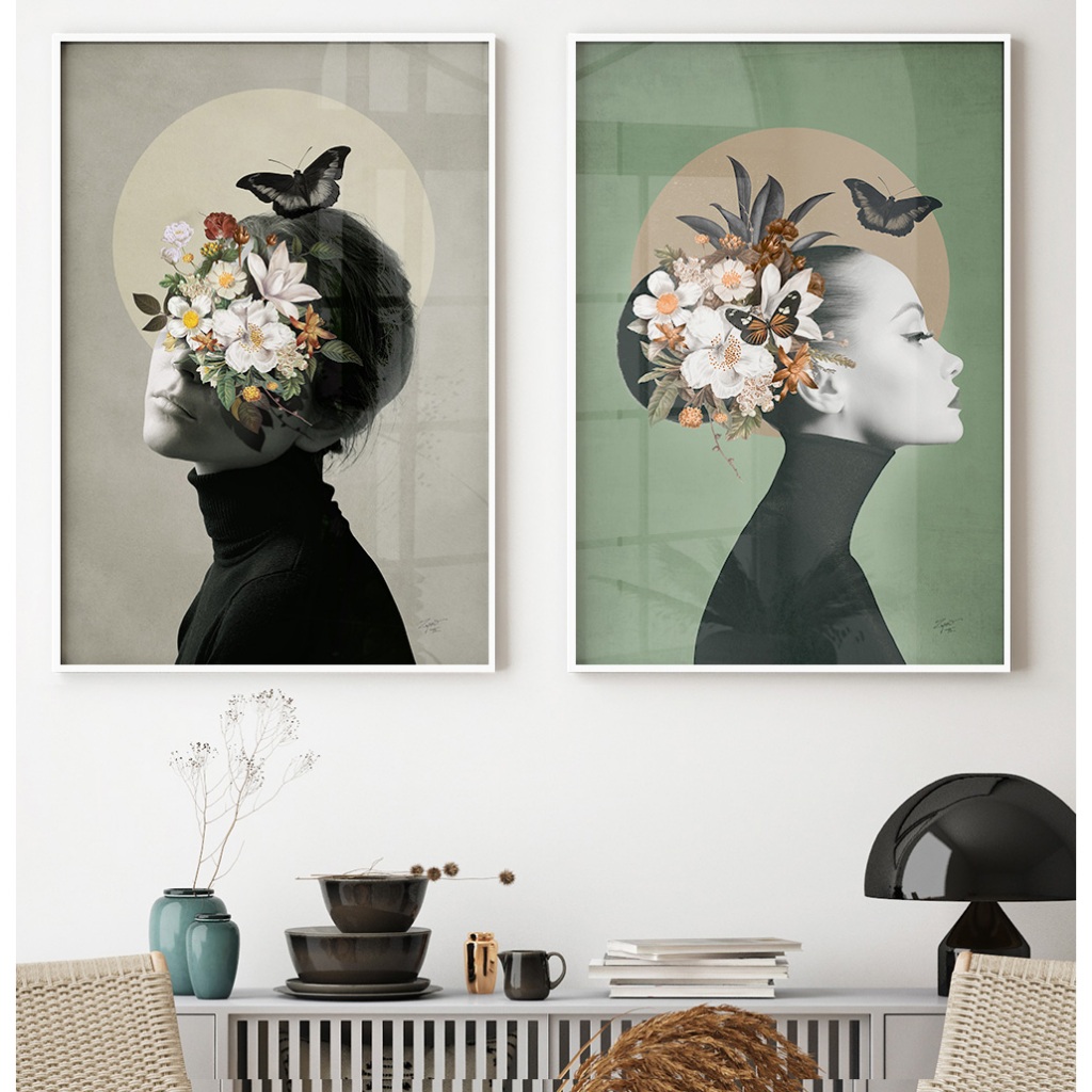 Quadro Para Quarto Feminino Kit 2 Quadros Decorativos Quadro De Flores Vintage Jardim Floral Damas