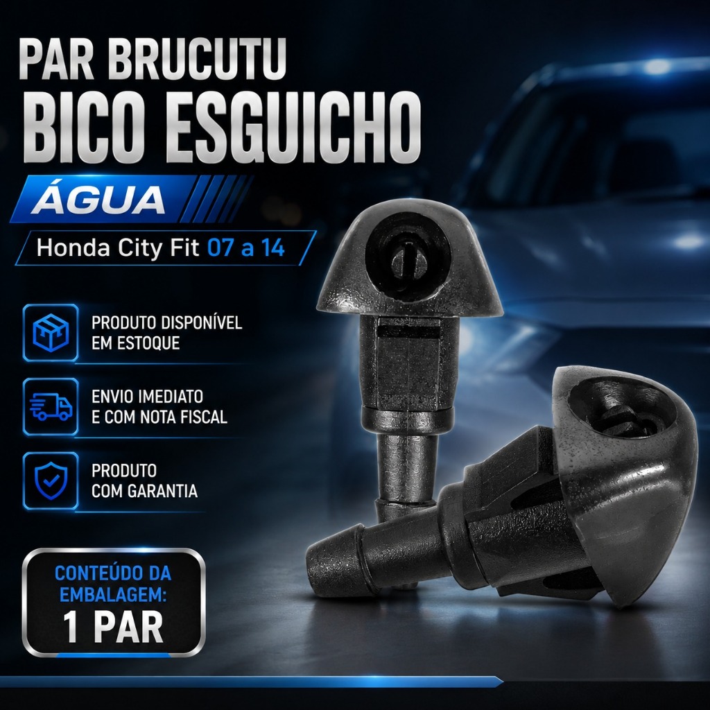 Par Brucutu Bcio Esguicho Agua Limpador Parabrisa Honda City Fit 07 A 14