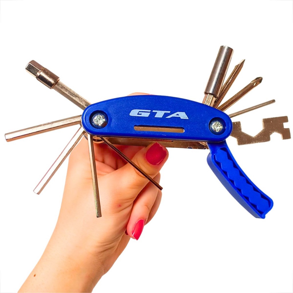 Canivete De Ferramentas Profissinal Bike  Kit Chaves 16 Funções Multifuncional Multi funções