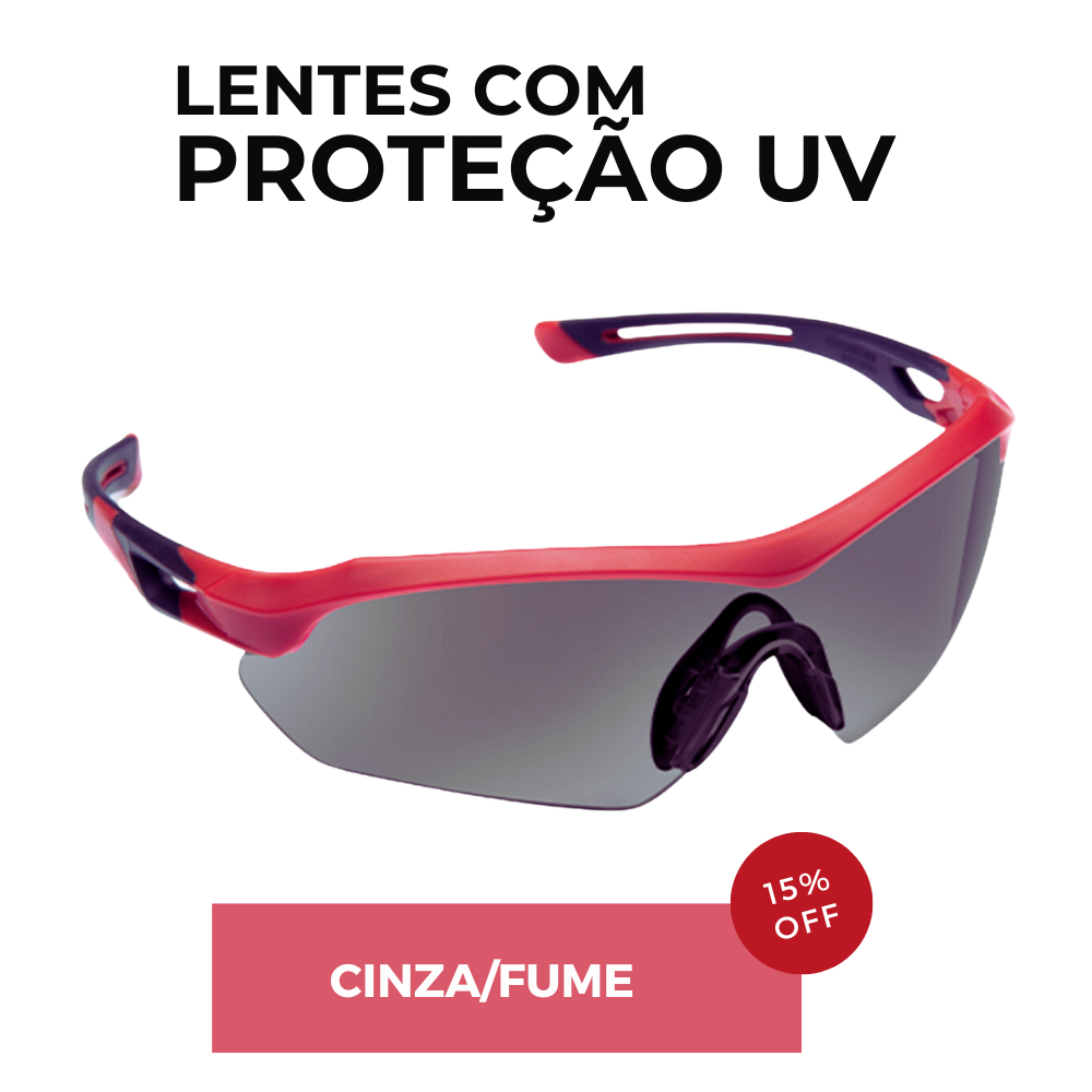 Óculos De Segurança Proteção CA EPI Esportivo Bike Aventura Ciclismo Florence Cinza Steelflex