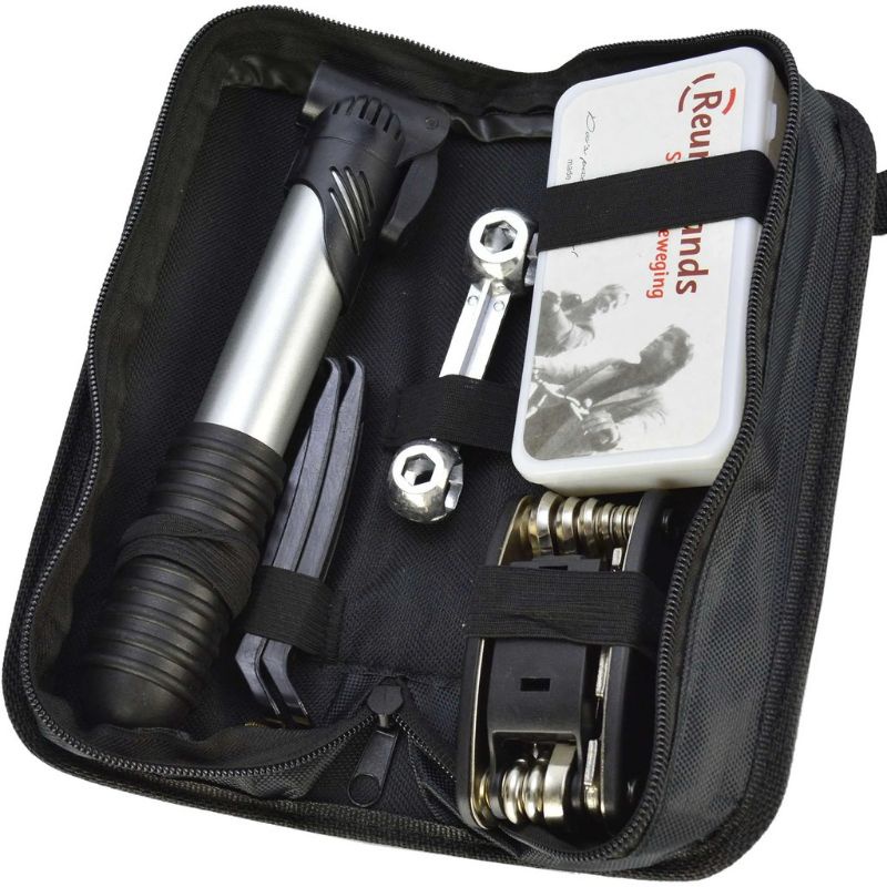 Kit Ferramentas Bike Chaves Remendo Reparo Pneu Bolsa Quadrado