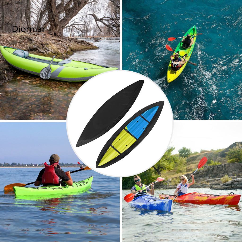 Outdoor Kayak Storage Solution Cover with Drawstring Bag Heavy Duty 210d Waterproof Uv Protection Canoe Paddle Board Sup