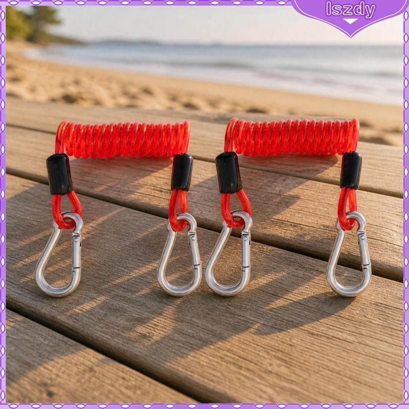 [Lszdy] 2 Peças De Corda De Segurança Para Caiaque Com Ganchos De Pressão Elástico Bungee Kayak Paddle Tether Leash Port