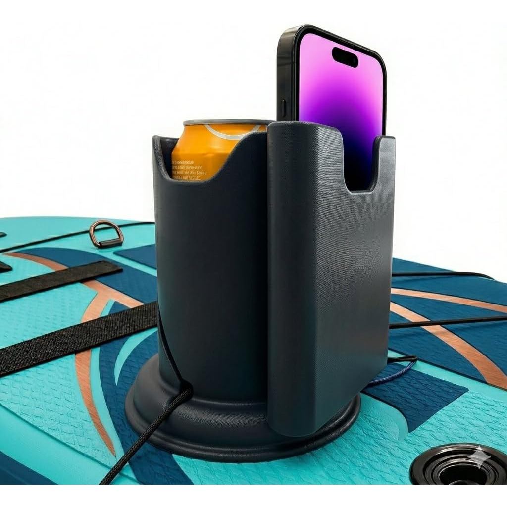 Paddle Board Holder - Kayak Drink Holder for SUP, Paddle Board Accessories, No-Spill Elastic Mount with Anti-Flip Design