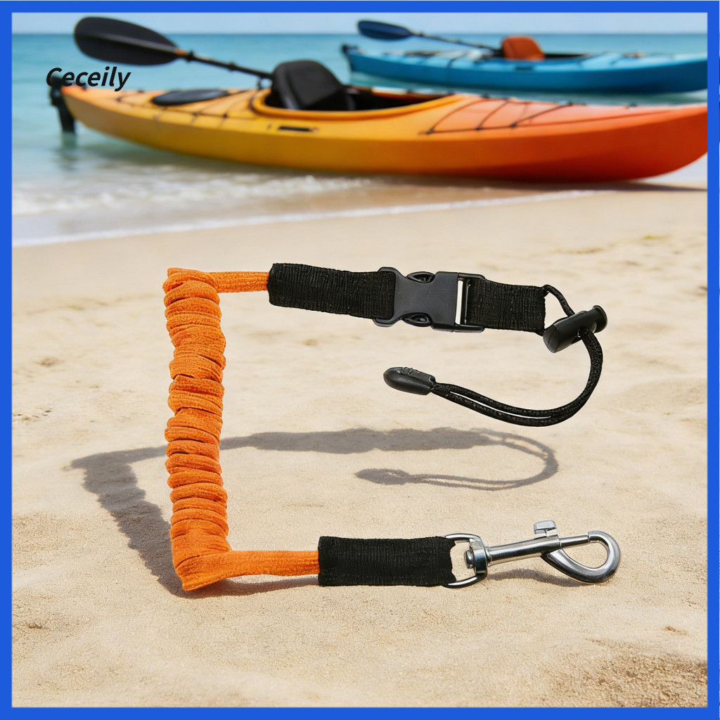 Water Sports Paddle Tether Paddleboard Safety Leash Heavy Duty Kayak Retractable Coiled Lanyard Strap Anti-lost Rope for