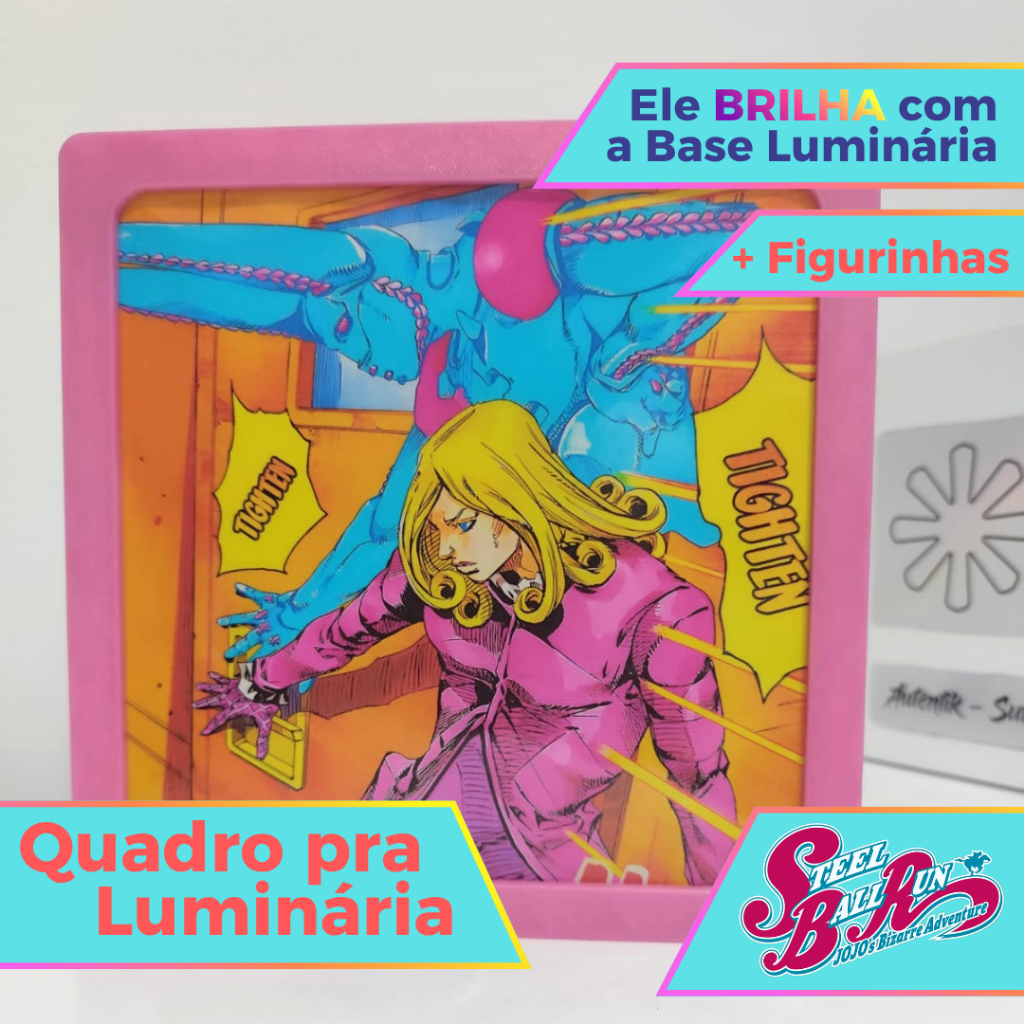 Quadro para Luminária Light Box JoJo's Part 7 Steel Ball Run Funny Valentine #12