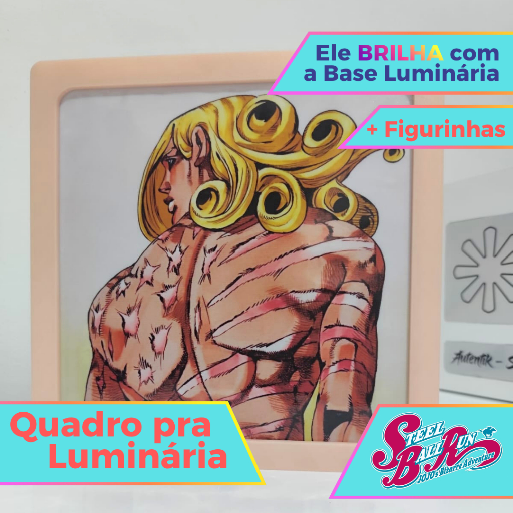 Quadro para Luminária Light Box JoJo's Part 7 Steel Ball Run Funny Valentine #11