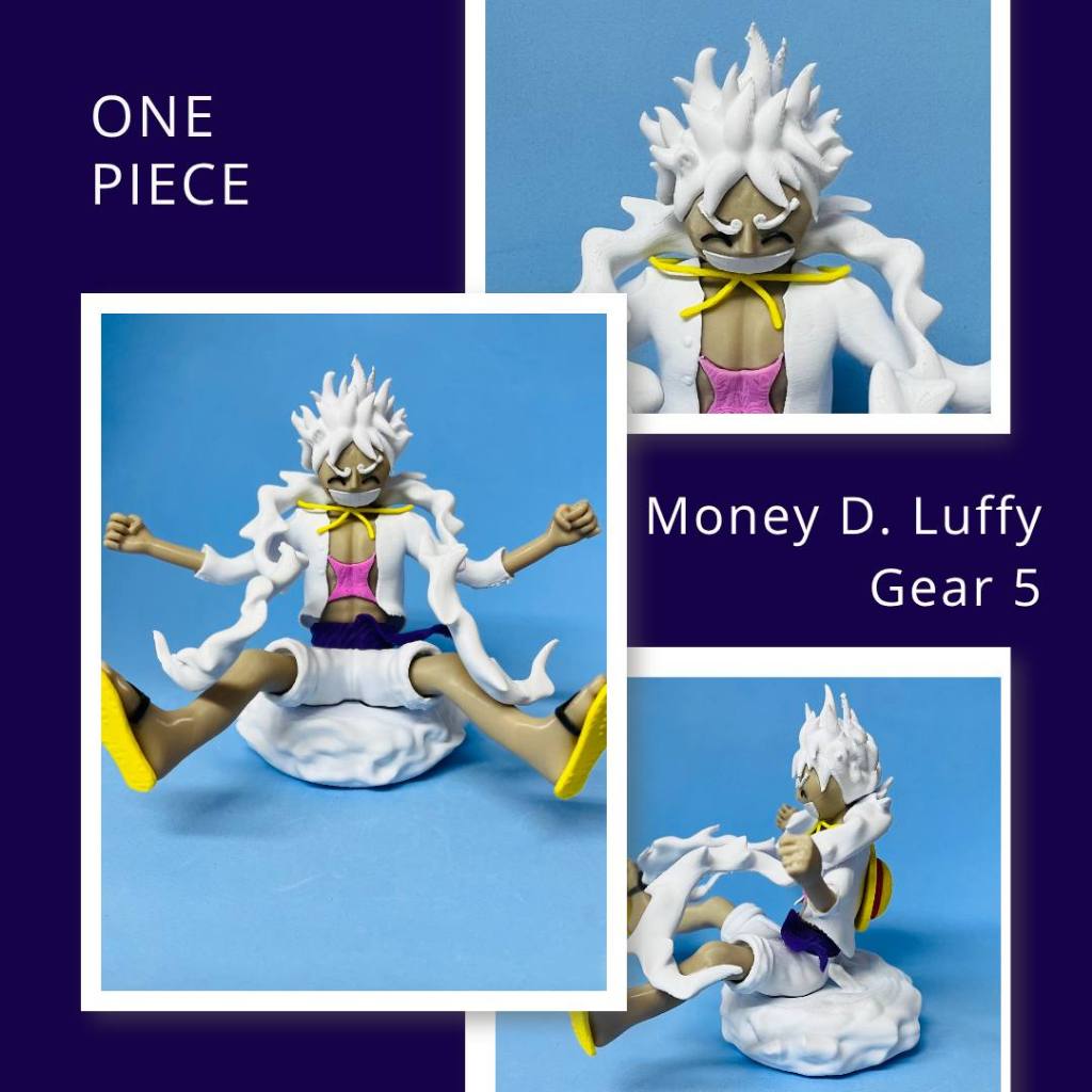 Monkey D. Luffy Gear 5 Boneco One Piece Anime Impressão 3D Coleção Decoração