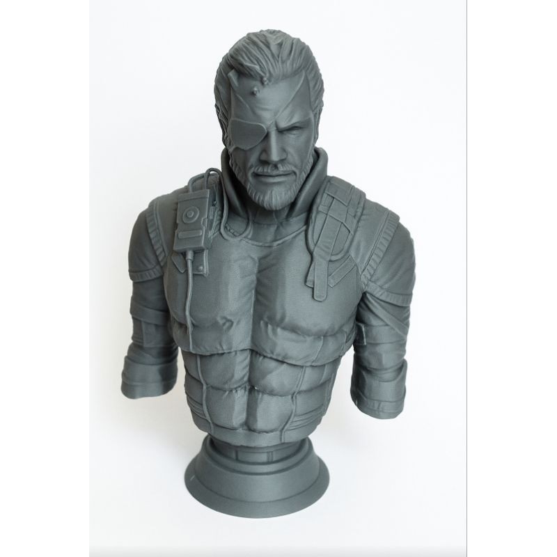 Estátua Snake Metal Gear Phantom Pain Preto Busto Colecionável Geek Gamer Decoração