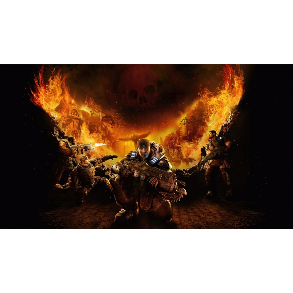 GEARS OF WAR - Quadro Decorativo em mdf - Medida 60x40cm - Game - Decoração - Vinil