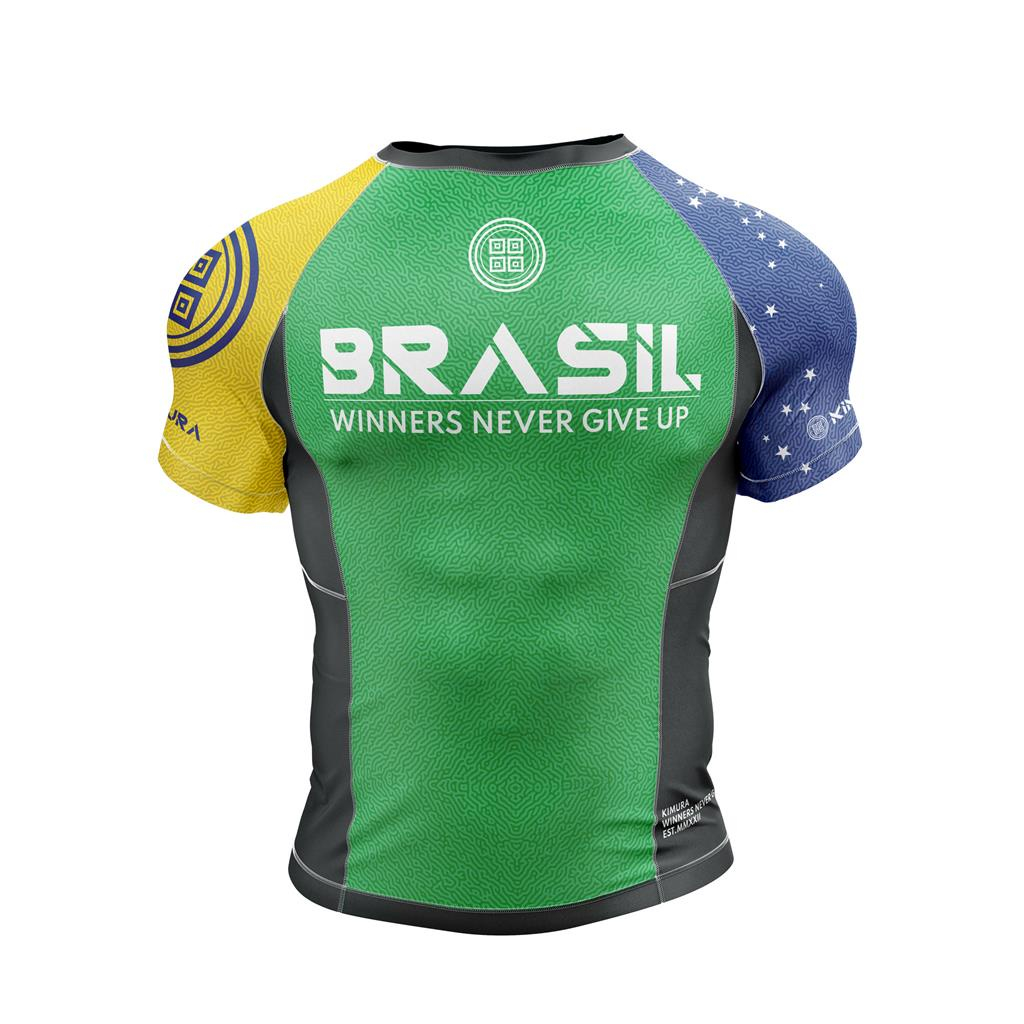 Rashguard Manga Curta No Gi Brazil Winner Jiu Jitsu Nikkyo