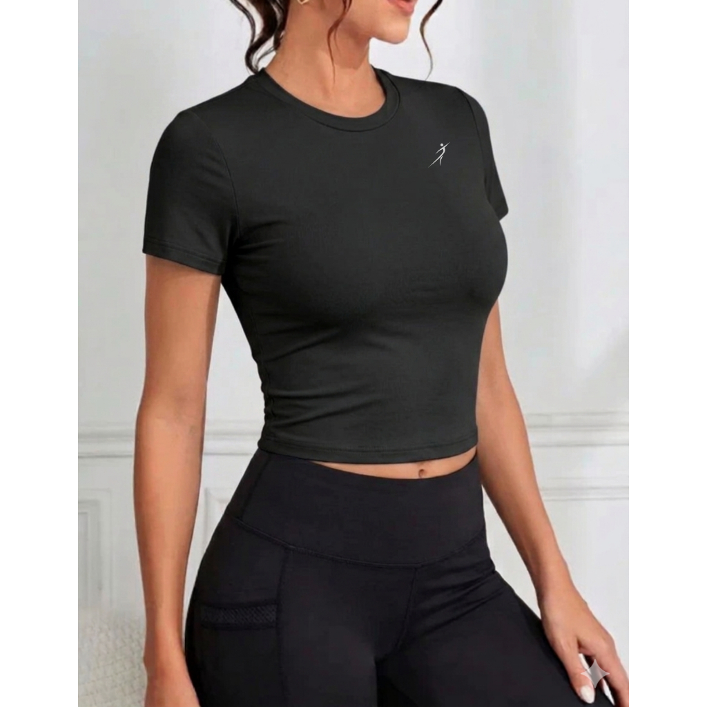 Camiseta de Compressão Feminina Academia Fitness Blusa Slim Fit Manga Curta  Ajuste Perfeito Premium