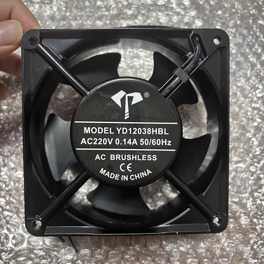 120 * 120 * 38mm 220V YD12038HBL Máquina de solda de gabinete Ventilador de resfriamento de bola silenciosa 12cm
