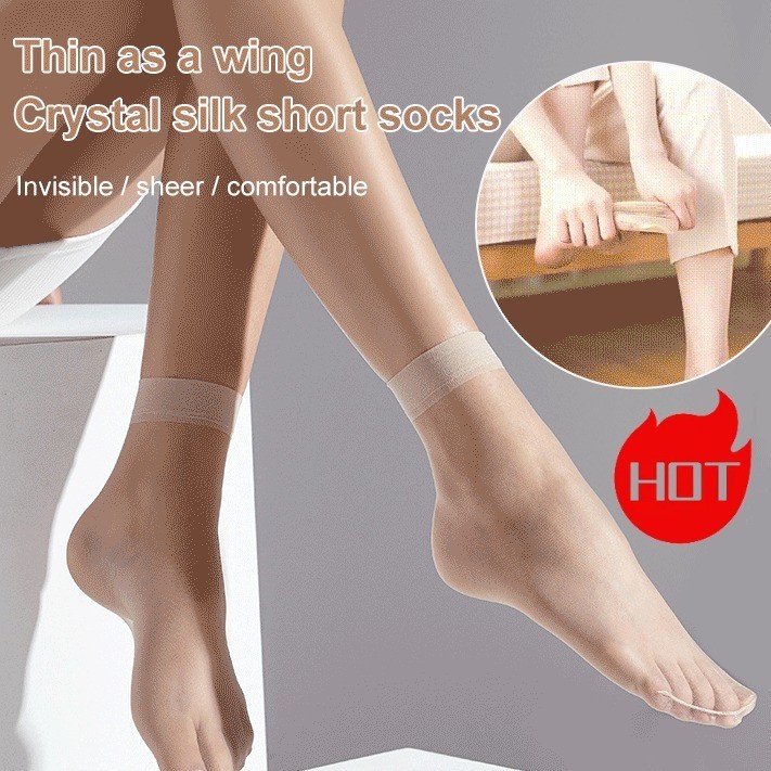 [Durável e Transparente] Calcetines Cortos Transparentes De Seda De Cristal Para Uso Invisible Meias/Seda/Transparente