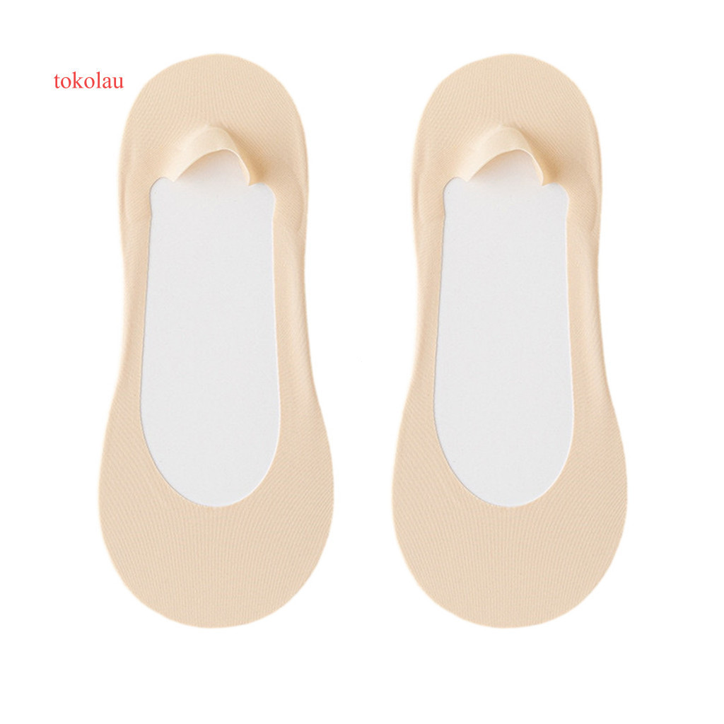 Women Socks No-show 1 Pair Low Cut No Show Breathable Non-slip Invisible Liner Sweat-absorbent Summer Stretchy Solid Col