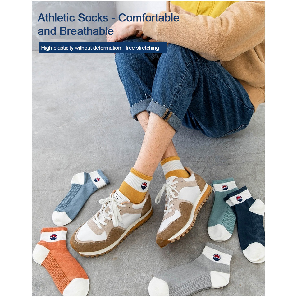 【Anti-Odor e Confortável】Summer Stockings Honeycomb Invisible Sock Meias Curtas/Masculinas/Antitranspirantes