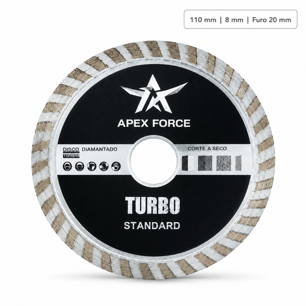 Disco Diamantado Turbo Apex Force 110mm Furo 20mm para Serra Mármore