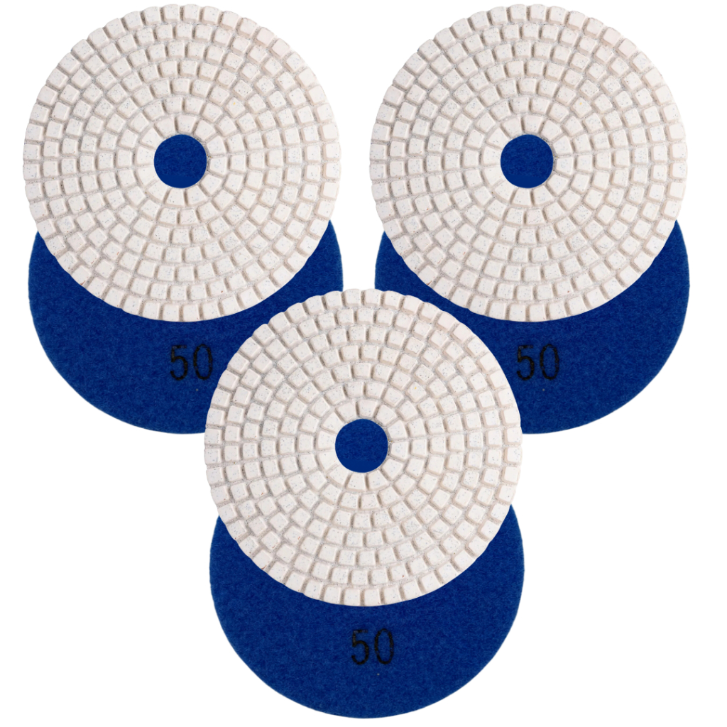 KIT 3 Lixa Diamantada Brilho d Agua Grão 50 Para Mármore Granito Porcelanato Marmoraria