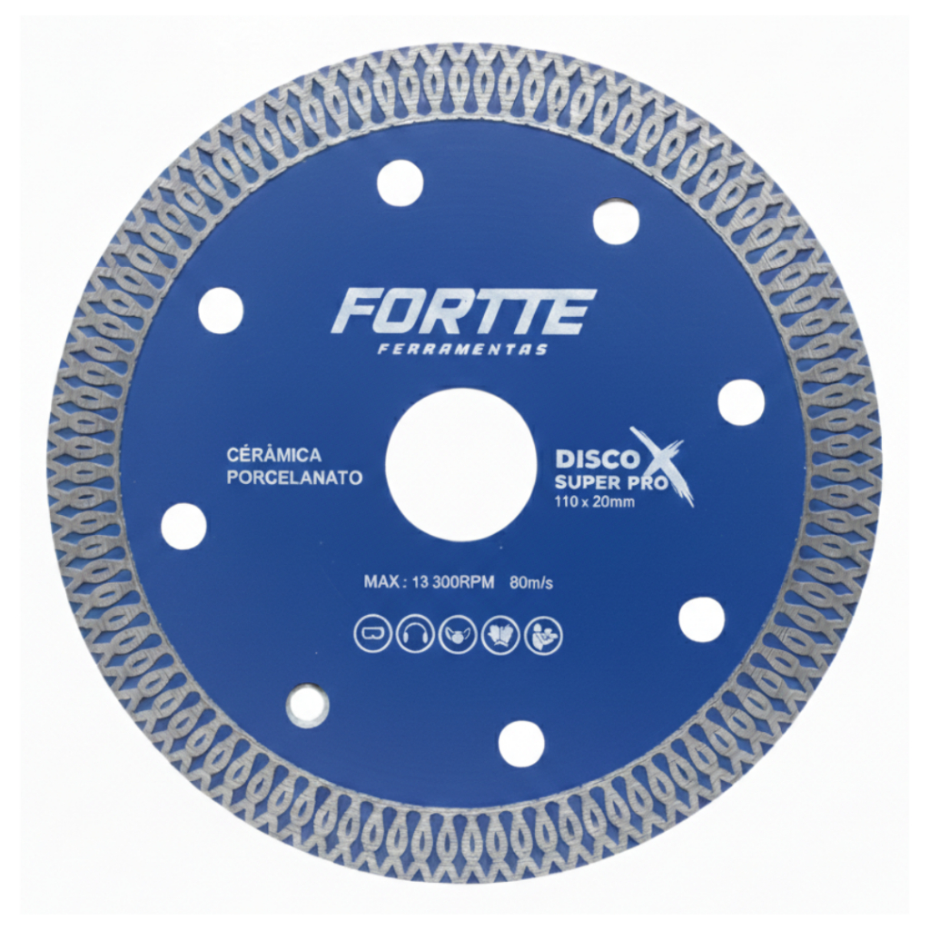 Disco Diamantado X Super Pro 110x20mm Porcelanato Cerâmica Corte Preciso Fortte