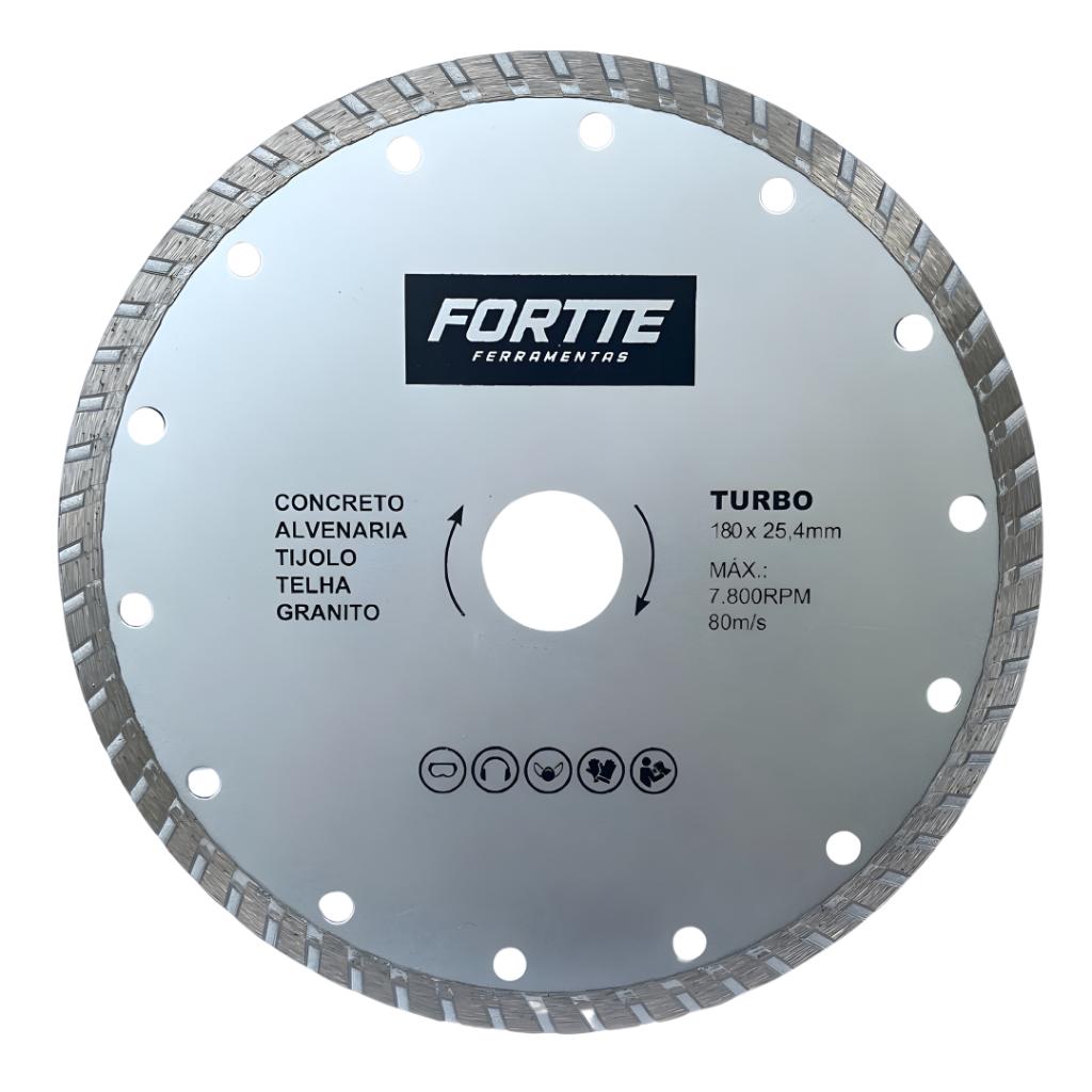 Disco Diamantado Turbo 180x22,23mm Para Esmerilhadeira