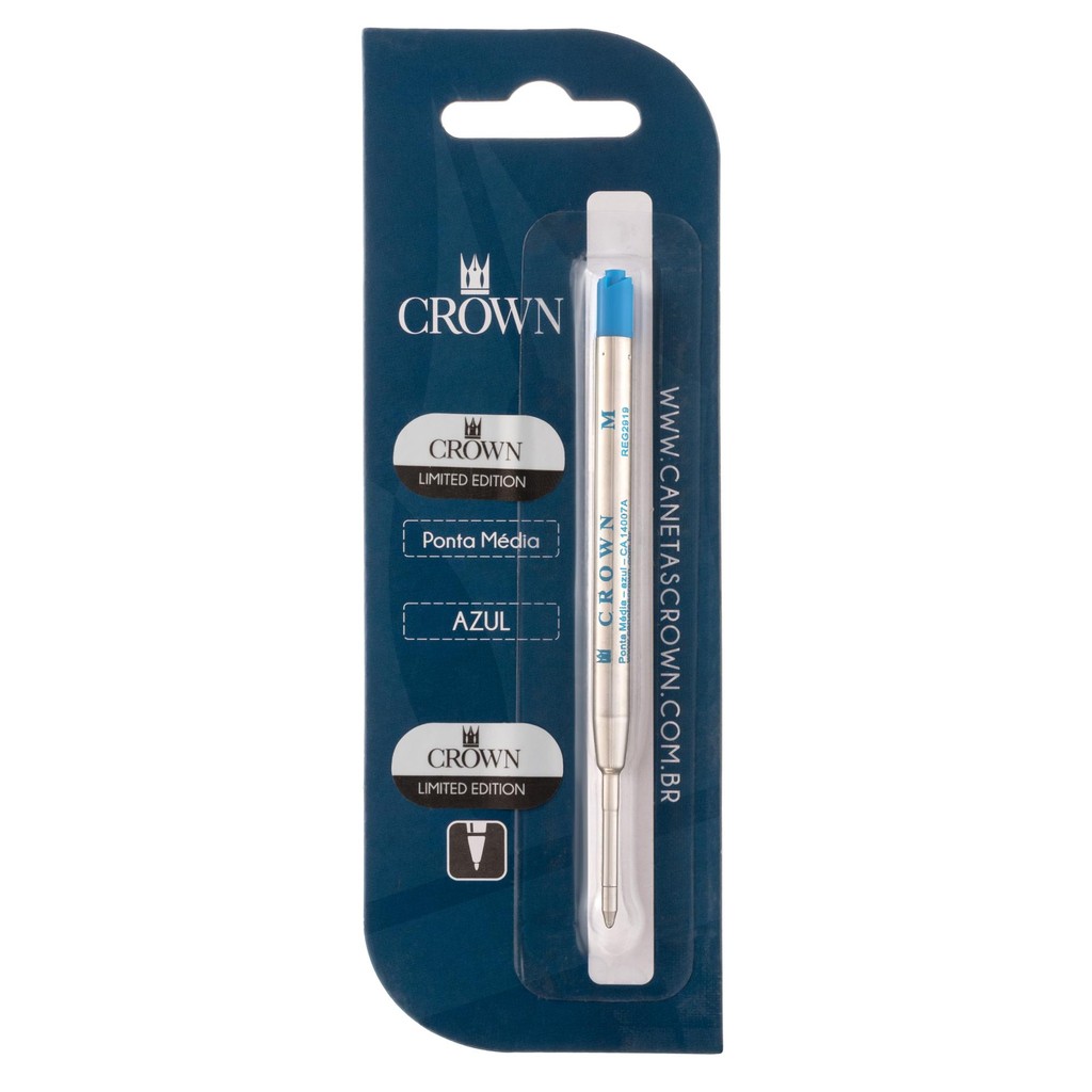 CARGA CROWN ESFEROGRAFICA TIPO PARKER Cor: Azul , Preto e Vermelho produto original loja oficial Crown