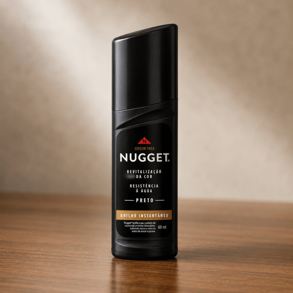 Polidor De Sapato Líquido Preto Nugget Frasco 60ml Graxa