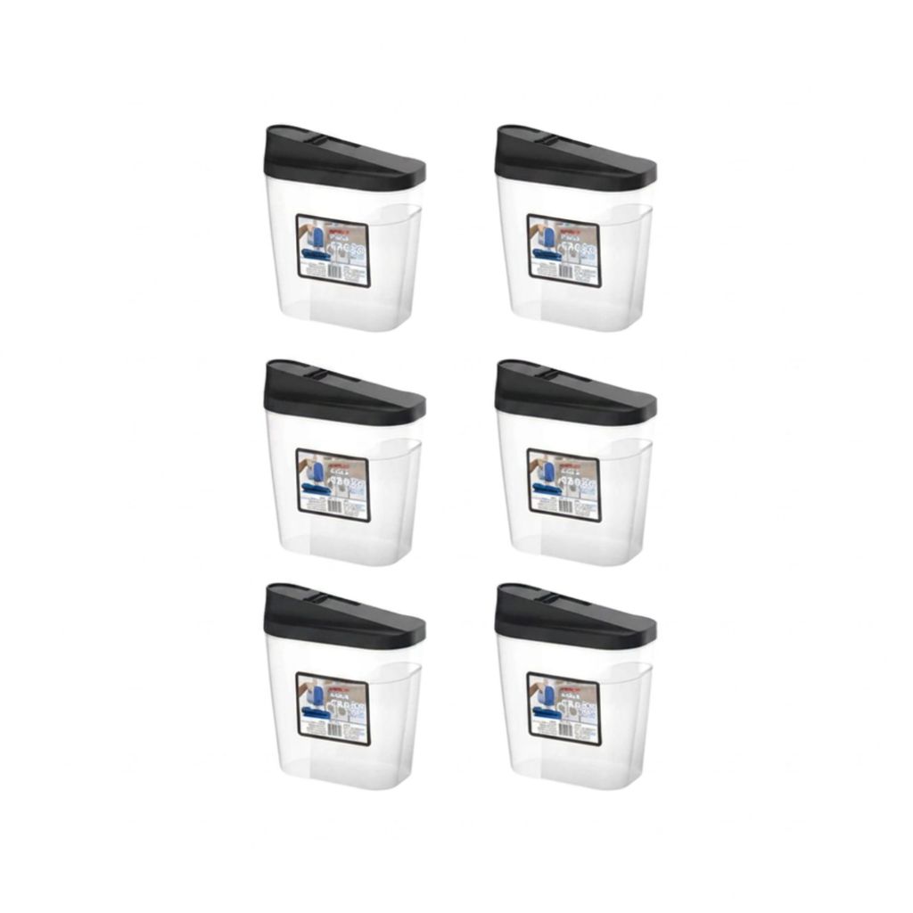 Kit 5 Farinheiro Multiuso 1L Ideal Para Armazenar Alimentos Secos E Produtos De Limpeza